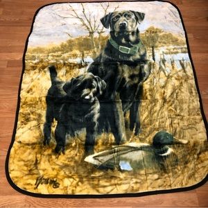 New Wild Frontier 50” x 60” Plush Throw Blanket Black Lab